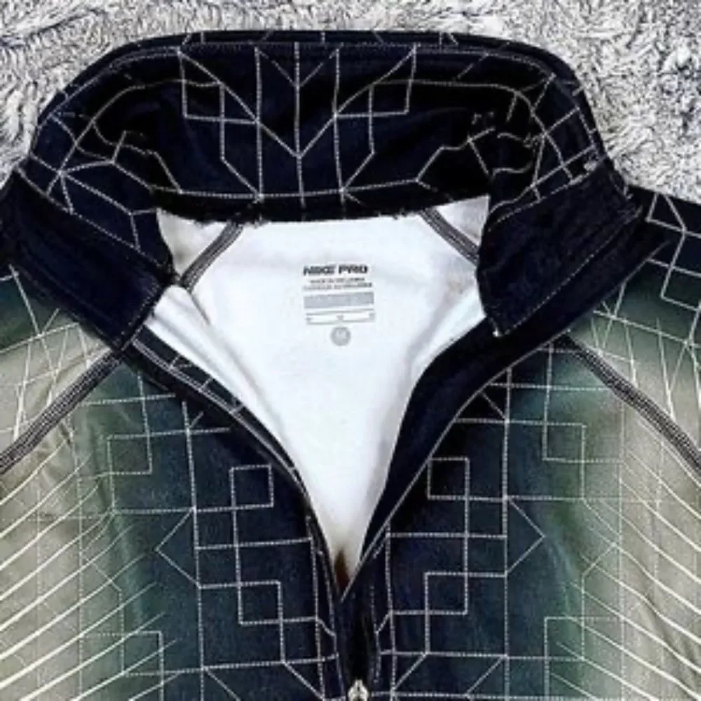 NIKE Pro Dri-FIT Black and Neon Yellow Half Zip Pullover Training Top - Picture 7 of 7